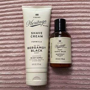 NWT Cremo Heritage Black shave cream and post shave balm